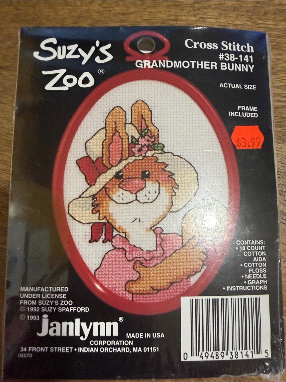 Suzy's Zoo Grandmother Bunny Cross Stitch Kit - Pink & Cream